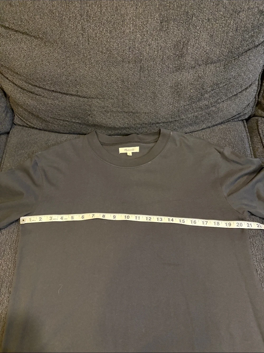 Madewell 100% Cotton Crew Neck Black Short Sleeved Boyfriend Tee Shirt Dress- M